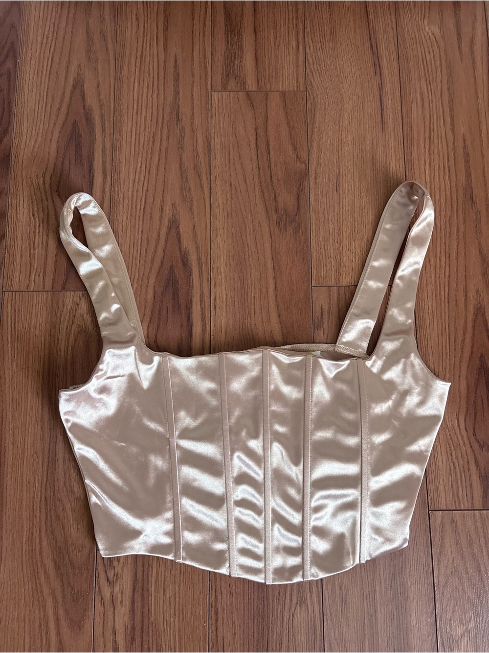 Better Be Champagne Satin Corset Crop Top